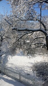 Snow picket fence