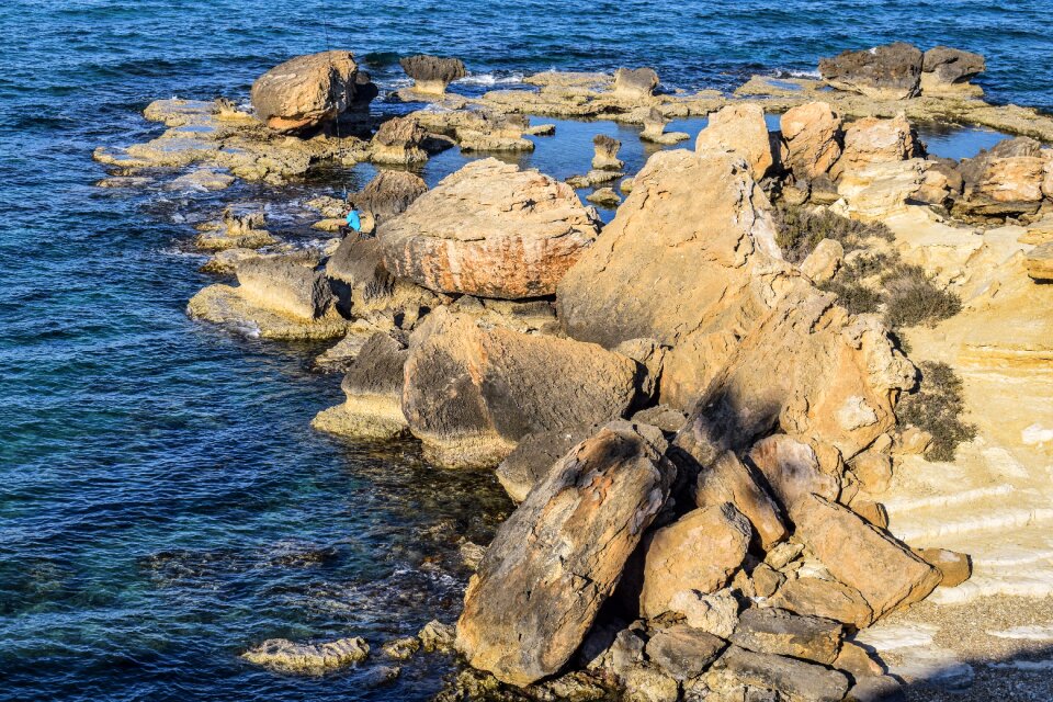 Rocky coast sea blue photo