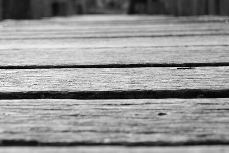 Boardwalk wooden bridge close up photo