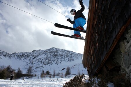 Ski jump snow photo
