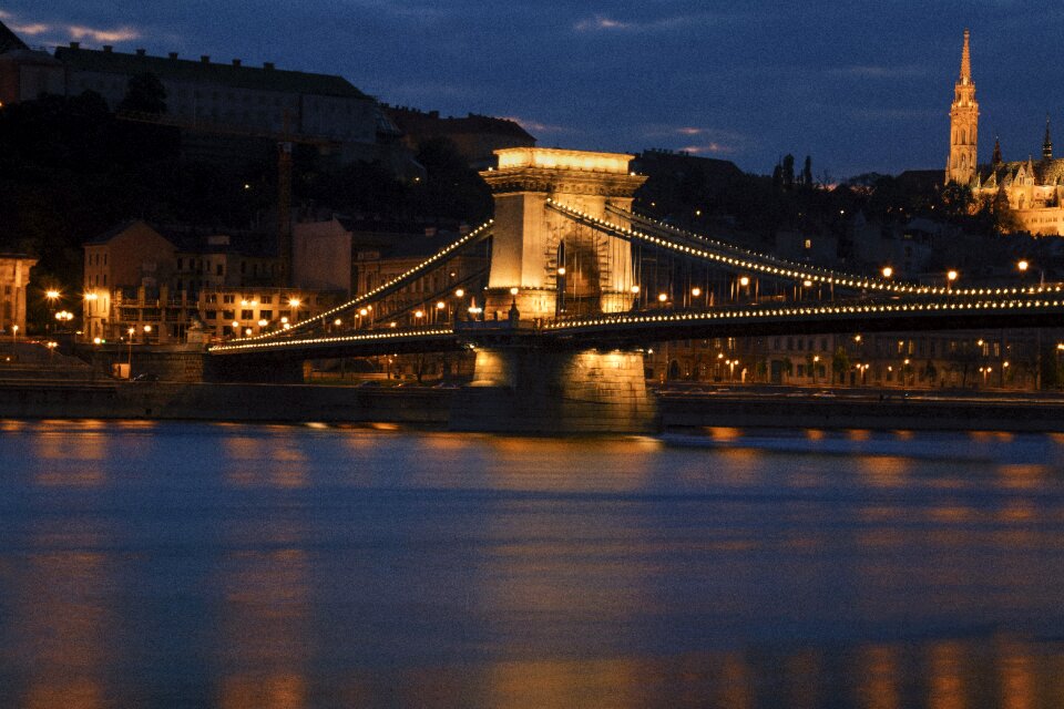 Chain bridge capital in the evening