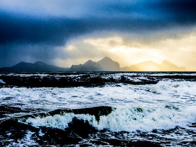 Stormy nature water