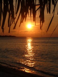 Sunset maldives sea photo