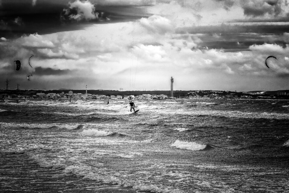 Windsurfer wind water