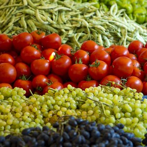 Tomatoes grapes beans