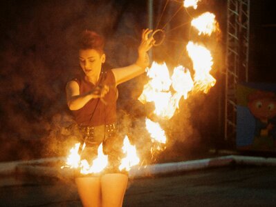 Fire fire show girl photo