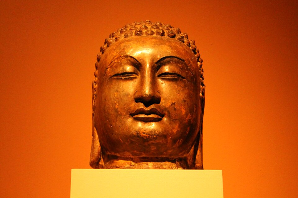 Orange meditation orange buddha photo