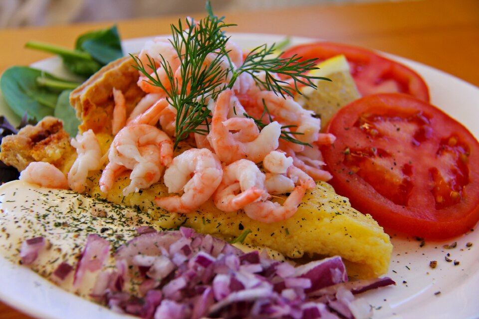 Prawn lemon pancake