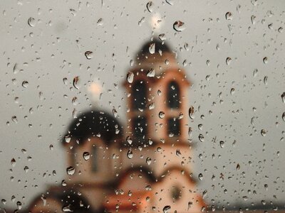 Water rain glass