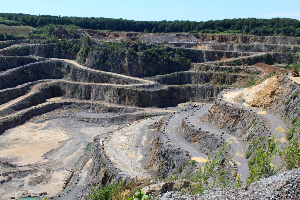 Open quarry quarrying dump