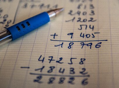 Calculations numbers arithmetic photo
