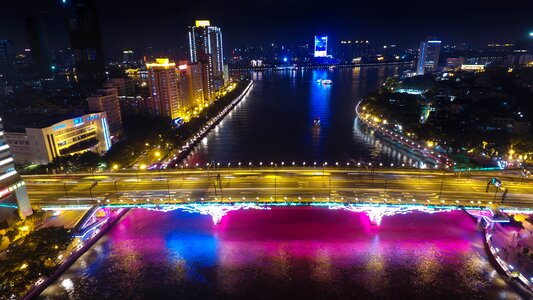 Canton the liberation of the bridge night view