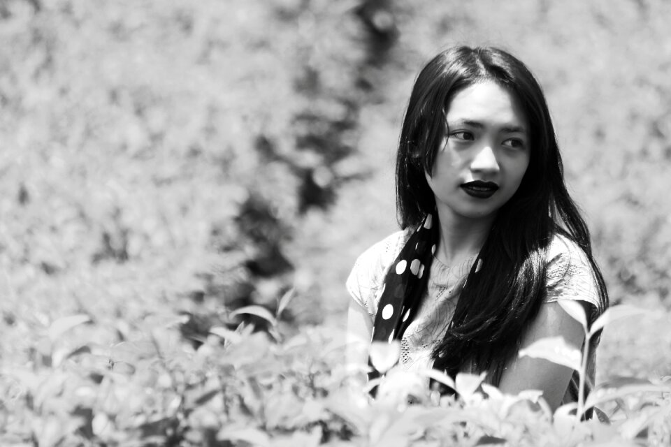 Face black and white indonesian women