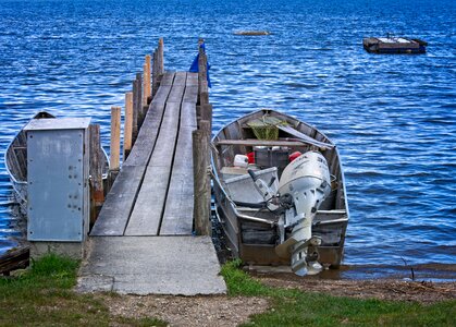 Boardwalk pier lake photo