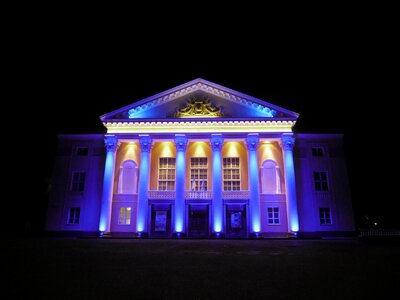 Night the façade of the baroque