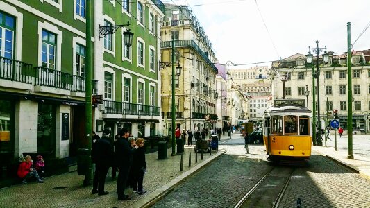 Lisbon tram color photo