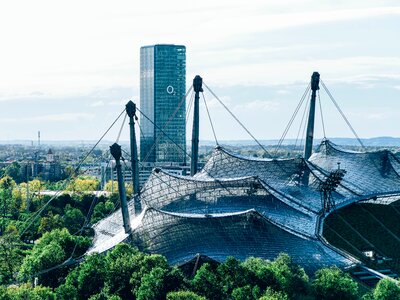 Architecture glass facade discs