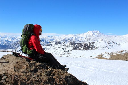 Mountaineering andes snow