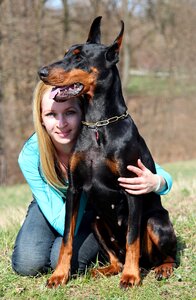 Dog blonde woman love