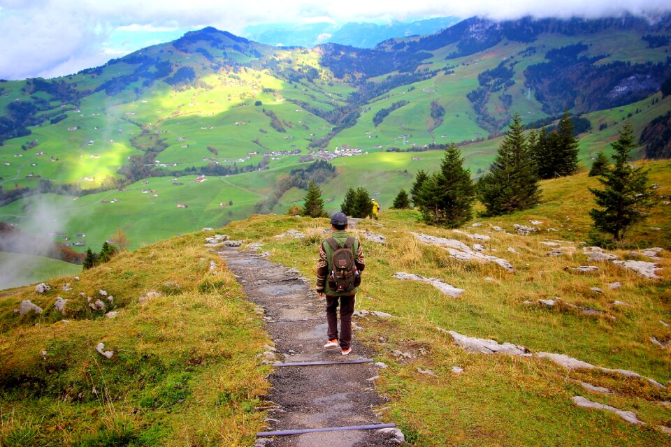 Mountain alone walking