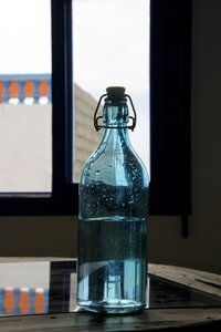 Water bottle glass color photo