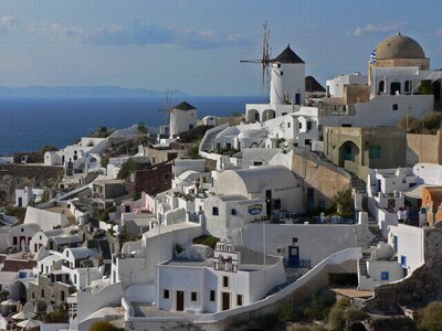 Santorini windmill architecture photo