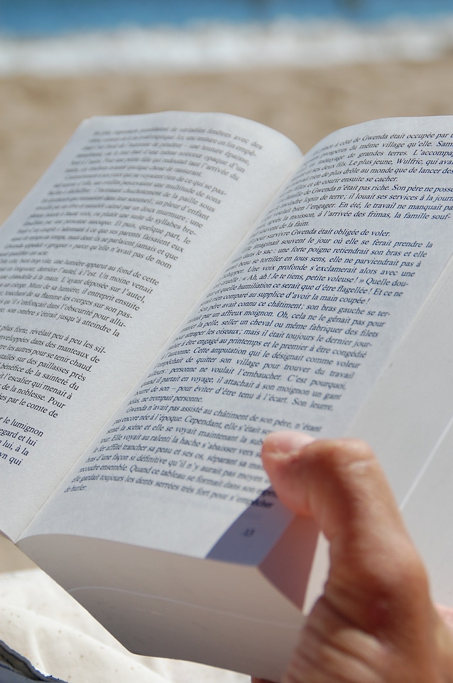 Reading open book page