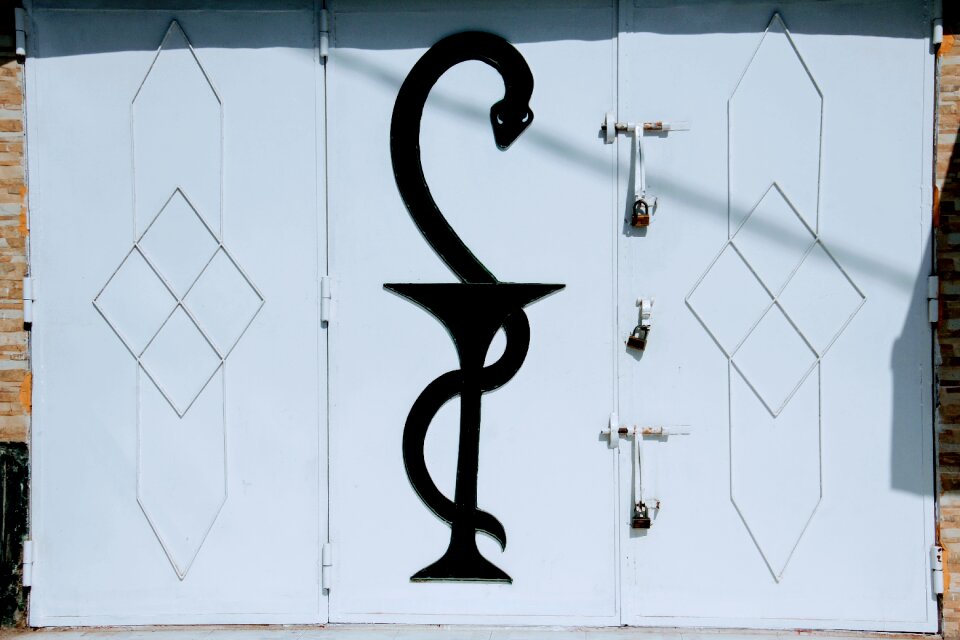 Characters door pharmacist sign