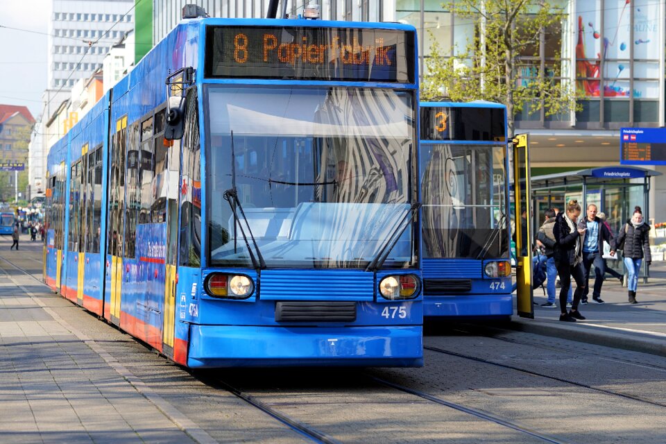 Downtown tram transport photo