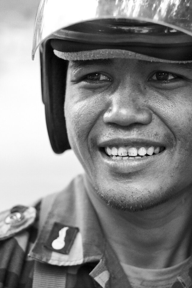 Young man helmet photo