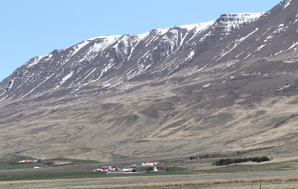 Mountains snow farm
