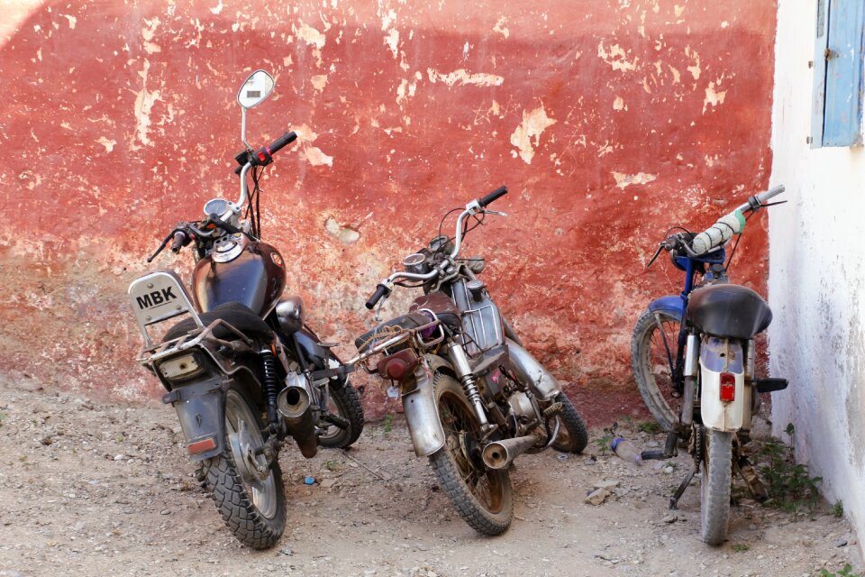 Two wheeled vehicle parking space motorcycle
