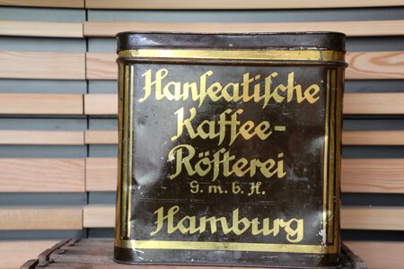 Vintage retro tin metal packaging
