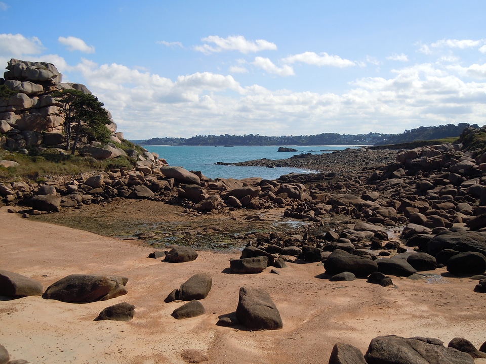 Rocky coast english channel brittany