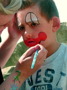 Face painting painted little boy photo