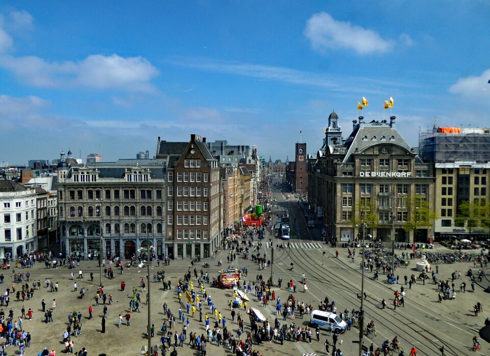 Amsterdam a view in the direction of the train station shopping