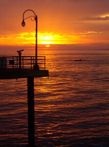 Beach sunset ocean sky