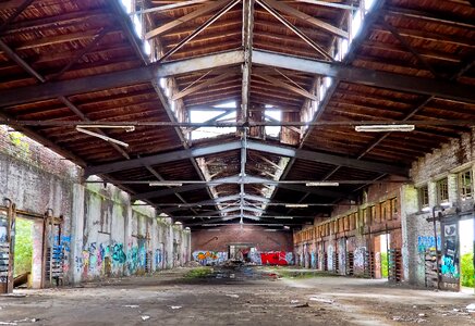 Ruin railway depot train photo