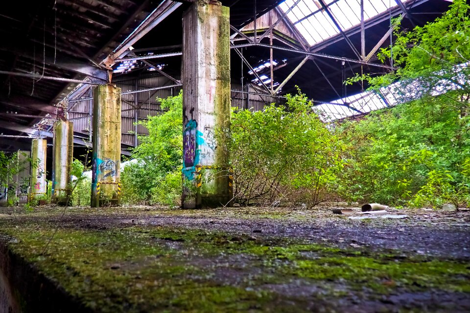 Ruin railway depot train