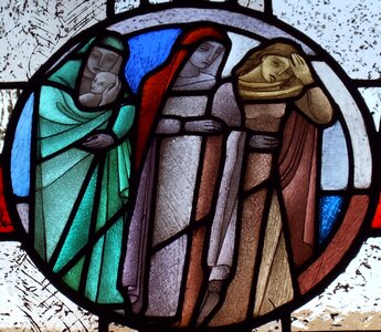 Cloister stained glass wine women