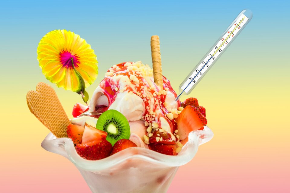 Ice cream cold fruit
