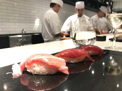 Japanese salmon sashimi photo