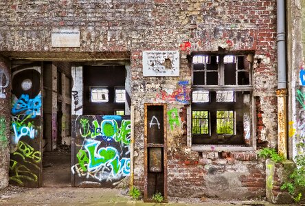 Ruin railway depot train photo