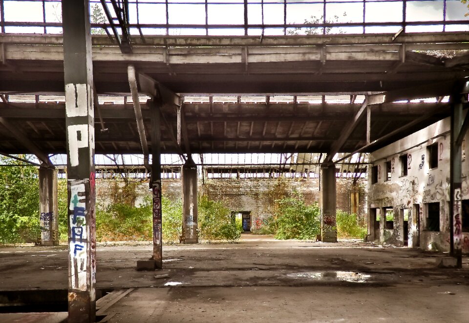 Ruin railway depot train