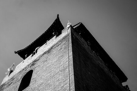 Black and white ancient architecture china photo
