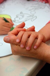 Kid start of child's drawing photo