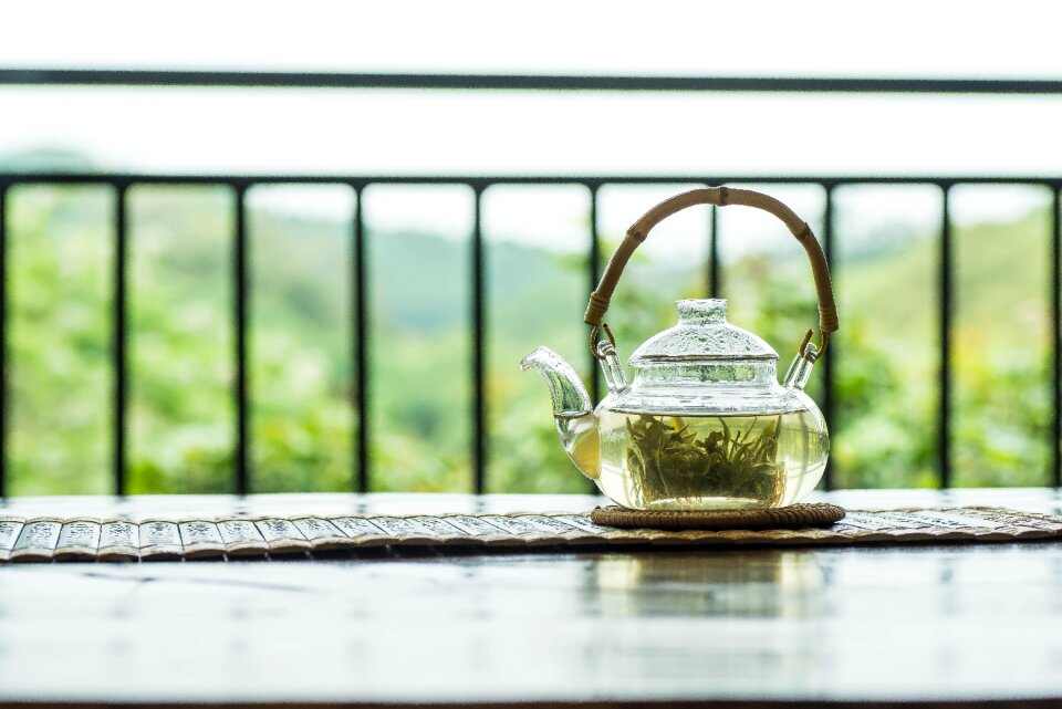 Spring alpine tea garden
