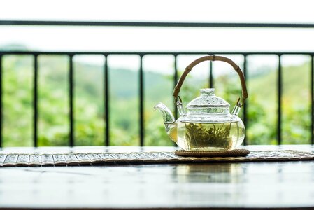 Spring alpine tea garden