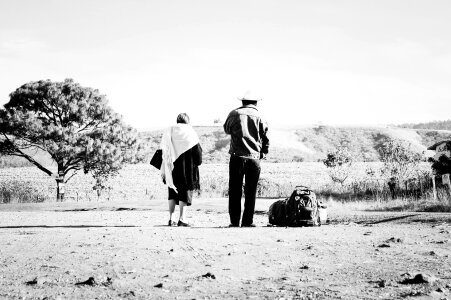 Peasants travel road