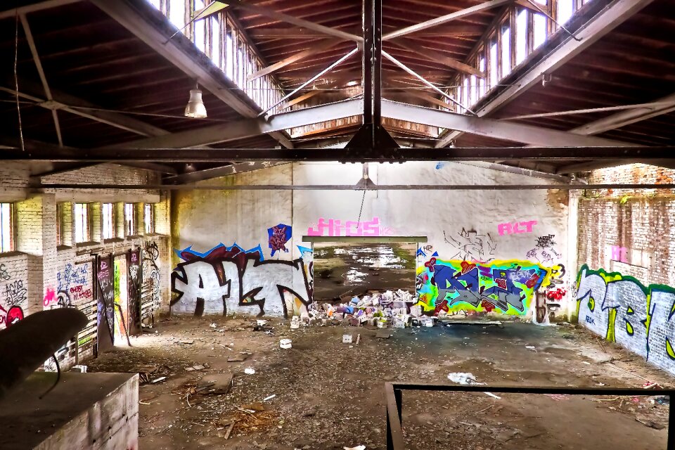 Ruin railway depot train